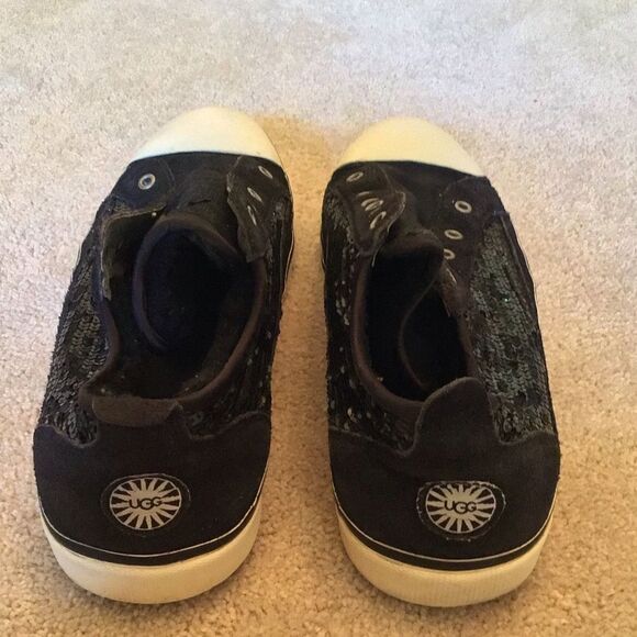 UGG Laela Sparkles Slip On Black Sneakers Suede Sequins - Picture 2 of 11